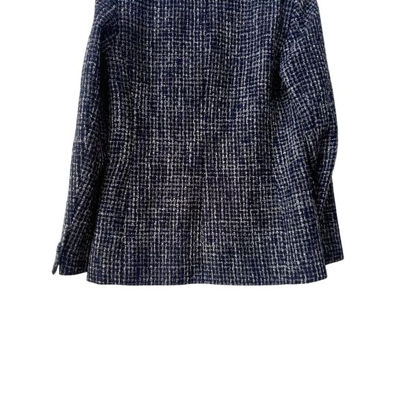 Babaton Kilburn Double Breasted Metallic Tweed Blazer Blue Size 6 - Picture 7 of 11